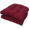 Gryyp Confezione da 2 Cuscini di Seduta Trapuntati per Interni ed Esterni, 18,9 x 18,9 Cuscini di Ricambio a Forma di U per Sedia in Vimini Sedile Mobili da Giardino Cuscino(Color:Vino Rosso)