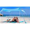 SUN NINJA Tenda da Spiaggia Portatile - Tenda da Sole per Mare - Parasole Pop Up Grande per Campeggio e Picnic - Protezione UV UPF 50+ - Borsa e Accessori Inclusi