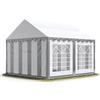 TOOLPORT Tendone per Feste 3x3 m PVC Grigio-Bianco 100% Impermeabile Gazebo da Giardino Tendone da Esterno Tenda Party