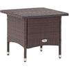 vidaXL Tavolino da tè Rustico Robusto Leggero Arredi per Esterni Tavolo Basso da Giardino Patio Telaio in Acciaio Marrone in Polyrattan