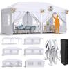 LIFERUN Gazebo 3x6, Gazebo Pieghevole 3x6 Stabile Impermeabile, Padiglione, Tente de Reception, Tonnelle de Jardin,con 4 Pannelli Laterali, per Festival/Campeggio/Mercato,Bianco