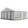 TOOLPORT Tendone per Feste 3x6 m PVC Grigio-Bianco 100% Impermeabile Gazebo da Giardino Tendone da Esterno Tenda Party