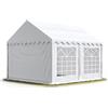 TOOLPORT Tendone per feste 4x4 m PVC bianco 100% impermeabile Gazebo da giardino Tendone da esterno Tenda party