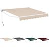 HOMASIS Tenda da Sole per Esterno, 3,6x3M, Tenda Estensibile da Veranda da Giardino, Superficie Impermeabile e Telaio in Alluminio, Tenda da Sole a Caduta per Balcone, Terrazzo (Beige)