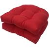 Gryyp Confezione da 2 cuscini di seduta trapuntati per interni ed esterni, 18,9 x 18,9 Cuscini di ricambio a forma di U per sedia in vimini Sedile Mobili da giardino Cuscino(Color:Rosso)