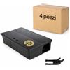 Ossian MASTERBOX Trappola per Ratti e Topi Grandi con Chiave 20 x 13,5 x 6 cm - Contenitore per Esche Topicida HACCP, Anti-Manomissione, Interno ed Esterno, Sicura per Bambini e Animali (4 PZ)