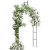 HOMASIS Arco per Rampicanti in Metallo, Arco da Giardino per Rose, Pergola Decorativa da Esterno per Matrimoni, Feste, Nero, 125 x 39 x 287 cm