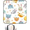 DOTBUY-SHOP Coperta da Picnic Impermeabile Portatile, Antisabbia Coperta da Campeggio Grande Pieghevole Leggero Bambini Come Tappeto da Gioco per Spiaggia Giardino (Zoo,150x100cm)