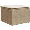 vidaXL Sgabello Giardino con Cuscino Beige 55x55x37 cm in Polyrattan