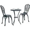 vidaXL Set Bistro da Giardino 3 PCS Verde Alluminio, Set Bistro Elegante per Giardino e Terrazza, Arredo Moderno in Alluminio, Vivace Spazio Esterno