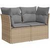 vidaXL Divano da Giardino con Cuscini a 2 Posti Beige in Polyrattan