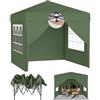 ACXIN Gazebo 2,5 x 2,5 m tenda pop-up pieghevole con 3 livelli di altezza regolabile, tenda per feste con tetto argento-Oxford, gazebo da giardino con corde picchetti e borsa per il trasporto (verde