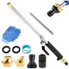 SYT-MD Idropulitrice Aquoxis, Idropulitrice Aquoxis, Installazione Senza Attrezzi per Auto da Giardino, Tubo da Giardino, Bacchetta Idropulitrice con 2 Punte Diverse, Connettori Rapidi e Guanti(Black)