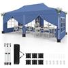 COSTWAY Gazebo da Giardino 3 x 6 m, Tendone per Feste con 6 Pannelli Laterali Rimovibili, con Borsa da Trasporto, Design Pop-up, per Matrimonio Eventi e Barbecue (Blu)