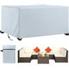 AXFZZRS Coperture per Mobili da Giardino,Copertura Mobili da Giardino Impermeabile,Grigio Copertura Tavolo Esterno Impermeabile,420D Oxford Copertura Tavolo Esterno,Antivento,Anti-UV,300x250x100cm