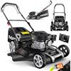 MASKO Tosaerba a benzina 5 in 1, larghezza di taglio 51 cm, regolazione dell'altezza di taglio 8 volte, motore OHV a 4 tempi, 6,0 CV, cestino di raccolta da 65 litri, incluso kit per pacciamatura