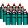 INTEC - Confezione da 12 Cartucce Gas Butano 227g UN2037 | Bombole Sicure Senza Fughe per Fornello da Campeggio, Piastre a Gas, Cannello da Cucina e Diserbante Termico Multiuso