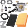 FitBest Kit di regolazione per carburatore BR430 con filtro dell'aria per soffiatore a zaino Stihl BR350 BR350Z BR430 BR430Z BR450 SR430 SR431 SR450 4229 129 0901 Zama C1Q-S210 C1Q-S210 Carb