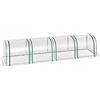 Outsunny Serra a Tunnel in Acciaio e Copertura PVC Impermeabile e Anti UV con 4 Porte a Cerniera, 395x100x80 cm, Verde Scuro e Trasparente