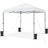 Yaheetech Gazebo Richiudibile Pieghevole Impermeabile 3x3 m in PVC Gazebo Pop Up Altezza Regolabile Tessuto Oxford Adatto per Terrazza Fiera Feste Giardino Mercato Campeggio Bar Pub Bianco