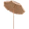 KOMFOTTEU Ombrellone hawaiano, φ208 cm, pieghevole a 30°, da balcone, in paglia con protezione solare e 8 costole, per giardino, spiaggia, attività all'aperto, naturale senza Base per Ombrellone