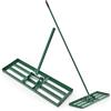 SOARS Rastrello Livellatore per Prato 170 cm, Raschietto Livellatore in Metallo Robusto con Manico Lungo e Spesso, Livellatrice per Terreno, Ghiaia, Orto ed Erbacce da Giardino (75 x 25 cm, Verde)