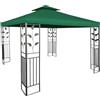 Spetebo Tetto di ricambio Gazebo con rivestimento in PVC (impermeabile) - metri 3x3-270 gr/m² poliestere (verde)