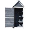 Wiltec Armadio da giardino in legno grigio 77x53x179 cm Con porta a battente e tetto isolato con bitume