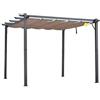Outsunny Gazebo Pergola da Giardino 3x3 m con Tettuccio Retrattile, Pergolato in Alluminio con Tetto Regolabile Anti UV, Grigio