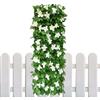 Generic Siepi finte, pannelli artificiali espandibili per decorazione da parete esterna, resina resistente ai raggi UV con fiori, facile installazione per balcone, patio, giardino, cortile, decorazione per