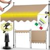 tillvex Tenda da Sole a Bracci con Manovella | Protezione per Balcone, Regolabile, Senza Forare | Tenda Resistente per Esterno Raggi UV e Regolabile in Altezza (Taupe con LED, 300cm)