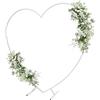 OUBUBY Arco per palloncini a forma di cuore, in metallo, stabile struttura in metallo, 200 x 210 x 50 cm, arco decorativo in metallo (bianco)