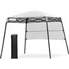 COSTWAY Gazebo Pieghevole da Giardino 210 x 210CM, Struttura in Acciaio, Altezza Regolabile, Gazebo da Esterno con Borsa, Ideale per Feste, Barbecue, Giardino e Spiaggia (bianco)