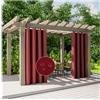HonunGron Tende da Sole per Esterno Tende Termiche Isolanti Tende Idrorepellenti con Anelli 2 Pannello, per Portico, Porta Scorrevole, Pergolato, Cortile (2 Pezzi / 132 X 137cm,Rosso)