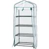 [en.casa] Serra da Giardino Balcone per Coltivazione Piante Scaffale a 4 Piani a Rete Copertura Semitrasparente Apertura a Cerniera Lampo Entrata Avvolgibile 158 x 69 x 49 cm Bianco