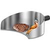 VAVPUP Paletta raccogli carne, 22,5 x 17,5 x 8 cm, pratica paletta in acciaio inox, spiedino girevole, paletta per la raccolta della carne, pratica paletta per barbecue (1 pezzo)