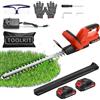 Litglobe Tagliasiepi a Batteria 21V,500W Tagliasiepi Elettrico con 2×3000mAh Batterie e Caricabatterie,Lama a Doppia Azione da 51cm,17mm Distanza Denti,1500R/Min Tagliasiep Senza Fili per Siepi, Arbusti