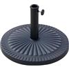 Outsunny Base per Ombrellone Rotonda in HDPE e Cemento con Decorazione, Basamento per Ombrellone da 14kg con Supporto per Pali da Ø35/38/48mm, per Giardino Balcone, Bronzo
