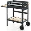 VERDELOOK Barbecue in Acciaio a Carrello Larghezza 90 cm, Ideale Come griglia da Esterno