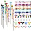 AMHSCOCA Bacchette decorative da giardino con perline per giardino, 10 pezzi con tappo in cristallo, 160 perline rotonde, 10 aste filettate con dadi esagonali (10, picchetto-01)