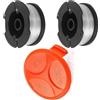 Zhanhai Filo e copertura per decespugliatore, 2 bobine + 1 tappo con molla, adatto per decespugliatori Black & Decker GH400 GL423 GL550 GL580 accessori di ricambio