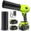 UOEONR Soffiatore a batteria senza spazzole con 2 batterie da 3000 mAh e caricatore, soffiatore elettrico 30000 RPM, per Remove Dust, Leaves, Water, Snow