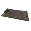 petrantiqua andreacampaillasculture Petrantiqua® Piastra Refrattaria Artigianale Barbecue in Pietra Lavica Etna con Manici Rigata e Ruvida Ottima per Carne Pesce e Verdure Scanalatura di Scolo (60x40 Cm Spessore 2 Cm)