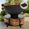 Blumfeldt Braciere da Giardino, Bracere da Esterno Portatile con Griglia, Braciere Barbecue con Griglia in Acciaio Inox, Bracere da Esterno Legna, Griglia da Campeggio con Copertura 60 x 56 x 60 cm