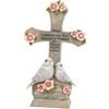 Fenteer Scultura a Croce con Inseparabili Figurina Decorativa a Luce Solare Realizzata in Resina Impermeabile Adatta a Giardino Cimitero E Tombe 14.1x8.1x24.