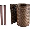Sellon24 Strisce frangivista in rattan a doppia asta con clip, 19 x 255 cm, con clip di fissaggio, 2,5 m (RD01_marrone)