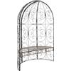 CLP Padiglione Giardino con Panca Rosie I Gazebo Padiglione in Ferro I Pergola A Semiluna Portata Max 200 kg, Colore:Bronzo