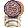 Lrocotanc Sottobicchieri Con Supporto - Set Di 8 Sottobicchieri Ceramica - Absorbants Coasters Fondo Antiscivolo - Assorbimento Rapido Dell'Acqua (Motivo mandala - Set da 8)