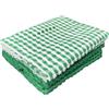 HOME ZEN HOUSEHOLD LINEN SET 4 PEZZI ASCIUGHINI ART POP CORN IN SPUGNA DI COTONE TINTA UNITA E QUADRETTI COLORATI (VERDE)