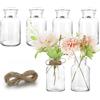 Lannvan Set di 6 Mini Vasi in Vetro - Tavola Decorazioni Matrimonio di Nozze, Vaso Vetro Trasparente, Vasi Piccoli Decorativi, Centrotavola Vetro, Decorazioni Fiori - lavabili in lavastoviglie